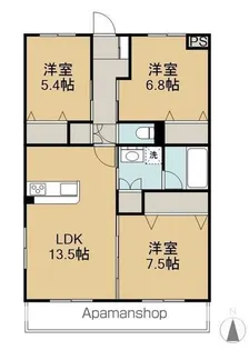 レジデンスリラ横尾【301号室】の間取り
