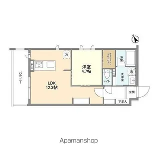 1LDKの間取り画像