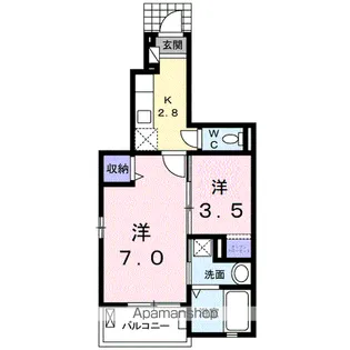 カーサ・ボニートK・Ⅲ【1階】の間取り