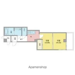 B’S117 NORTH【4E号室】の間取り