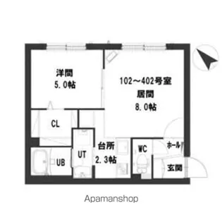 グランメールサガン【2階】の間取り