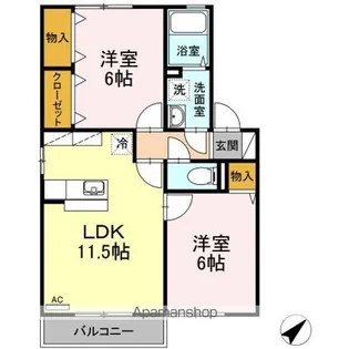 メルベーユコート A棟【2階】の間取り
