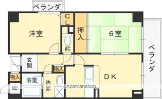 フレグランス守口【6階】の間取り