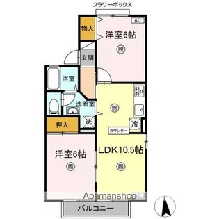 フラッツ・ユー【2階】の間取り