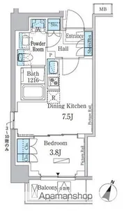 パークアクシス大塚サウスレジデンス【1階】の間取り