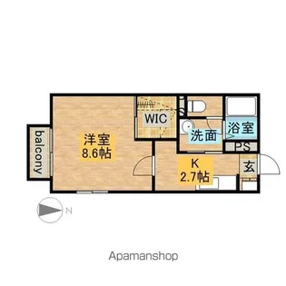 グリーンコートB【201号室】の間取り