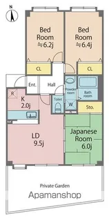 ロイヤルガーデンスペースA【103号室】の間取り