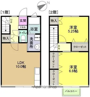グラフティ【E号室】の間取り