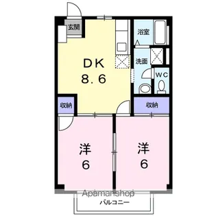 エンゼルハイツ中砂【2階】の間取り