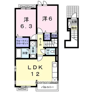 ハイツ・NAO B【2階】の間取り