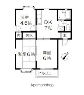 ウインズウメサト【2階】の間取り