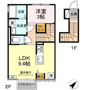 グランディス【2階】の間取り