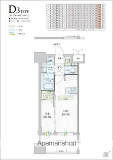 グランフォーレ千早マークスクエアイーストウイング【2階】の間取り