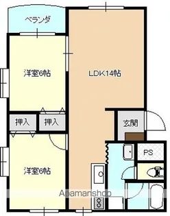 フローラルハイツ真帆【Ⅱ-202号室】の間取り
