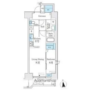 プレイズシード浄心【8階】の間取り