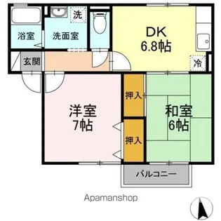 ジュネス花岡【102号室】の間取り