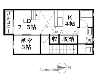 サンビレッジ樅ノ木【2階】の間取り
