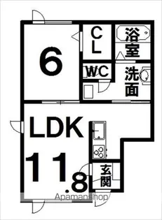 ルミエールⅡ【1-A号室】の間取り