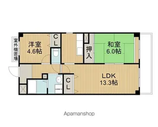 サンマンション南野【2階】の間取り