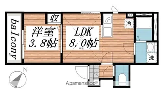 カーサリッツ八千代台【3階】の間取り