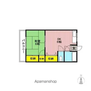 第6堀代マンション【303号室】の間取り