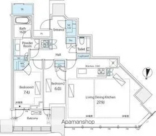 パークコート渋谷ザタワー【3504号室】の間取り