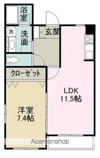 REAL BELL WOOD【103号室】の間取り