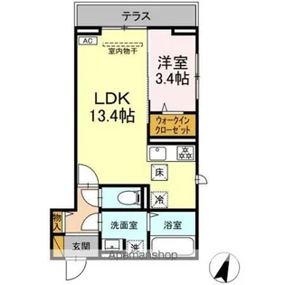 DーSOLACE祐光 A【1階】の間取り