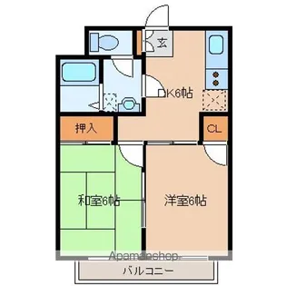 エルシティⅡ【105号室】の間取り
