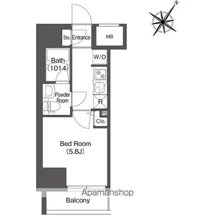 スタイリオフィット溝の口【4階】の間取り