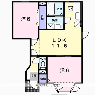メイツクレストールA【1階】の間取り