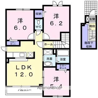 BELLE ROSE Ⅱ【2階】の間取り