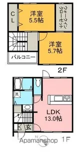 カンパニア西の土居【2階】の間取り