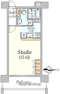 パレステュディオ新宿御苑【6階】の間取り
