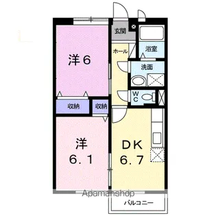コーポ・エトワール【1階】の間取り