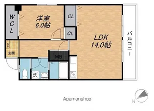 ロイヤル伊勢【116号室】の間取り