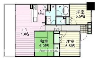 シティハウス勾当台公園【1302号室】の間取り