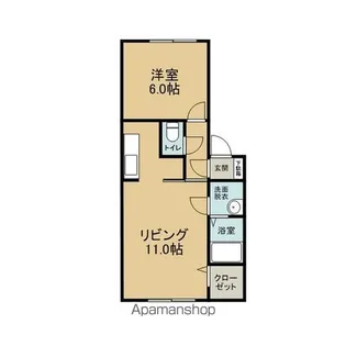 OVESTみよし【202号室】の間取り