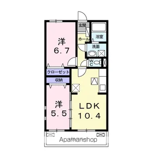 ブランシュ B【2階】の間取り