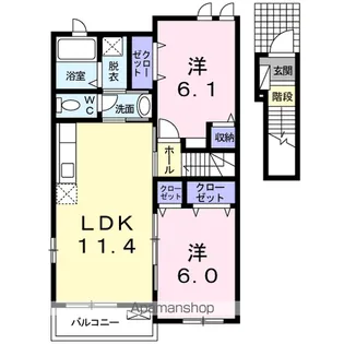 ラ ベル メゾン A【2階】の間取り