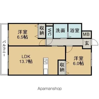 ヒルザコート【5階】の間取り