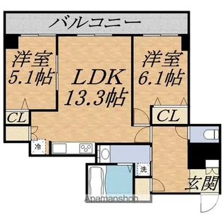 レジディア大通公園【6階】の間取り