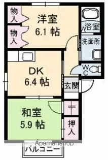 アンジュウ デヤ B棟【2階】の間取り