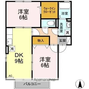 サンメゾン河村 Ⅱ棟【Ⅱ201号室】の間取り