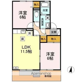 フローラルアベニュー ABC【1階】の間取り