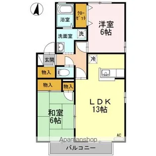 メルベーユKEN B棟【B201号室】の間取り