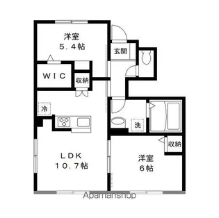 エルメゾン・エイザ C棟【102号室号室】の間取り