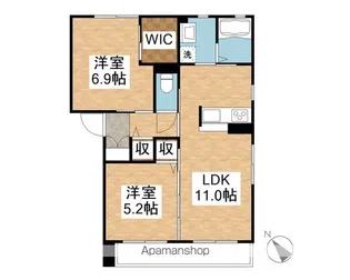 クレアガーデンB【2階】の間取り