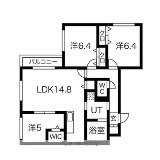 Scirocco 新札幌【302号室】の間取り
