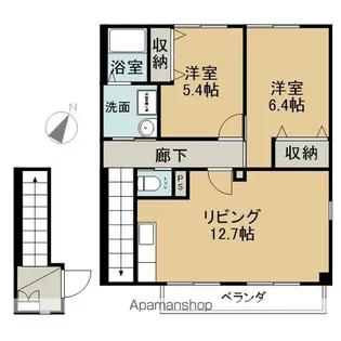 BETTER Я 三内【B204号室】の間取り